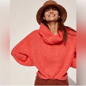 Anthropologie PILCRO ZAMORA COWL NECK SWEATER, XS, medium pink